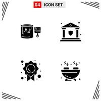 4 Icons Solid Style Grid Based Creative Glyph Symbols for Website Design Simple Solid Icon Signs Isolated on White Background 4 Icon Set vector