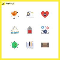 9 iconos creativos signos y símbolos modernos de elementos de diseño vectorial editables del equipo de estructura de amor empresarial ecológico vector