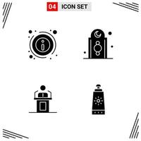 4 Icons Solid Style Grid Based Creative Glyph Symbols for Website Design Simple Solid Icon Signs Isolated on White Background 4 Icon Set vector