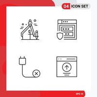 Pack of 4 Modern Filledline Flat Colors Signs and Symbols for Web Print Media such as design devices gdpr storage hardware Editable Vector Design Elements