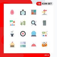 16 Universal Flat Colors Set for Web and Mobile Applications motel direction revenue profit making Editable Pack of Creative Vector Design Elements