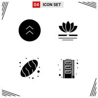 4 Icons Solid Style Grid Based Creative Glyph Symbols for Website Design Simple Solid Icon Signs Isolated on White Background 4 Icon Set vector