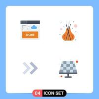 Set of 4 Commercial Flat Icons pack for interface arrows website spa battery Editable Vector Design Elements