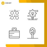 4 Icon Set Line Style Icon Pack Outline Symbols isolated on White Backgound for Responsive Website Designing vector