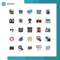 Set of 25 Modern UI Icons Symbols Signs for spanner maintenance cook construction digital Editable Vector Design Elements