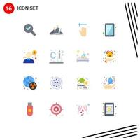 Pack of 16 creative Flat Colors of question help hand touchscreen ipad Editable Pack of Creative Vector Design Elements