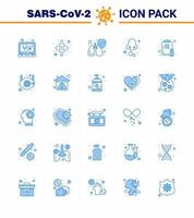 Covid19 icon set for infographic 25 Blue pack such as clipboard health patient drops allergy viral coronavirus 2019nov disease Vector Design Elements