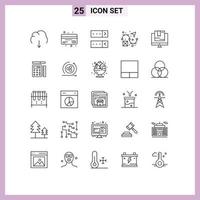Stock Vector Icon Pack of 25 Line Signs and Symbols for e design debit creativity protect Editable Vector Design Elements