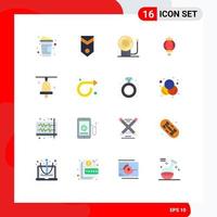 16 Universal Flat Color Signs Symbols of school bell bell decoration china Editable Pack of Creative Vector Design Elements