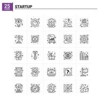 25 Startup icon set vector background