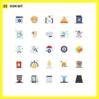 25 iconos creativos signos y símbolos modernos de cono de tráfico peligro educación cono en línea elementos de diseño vectorial editables vector