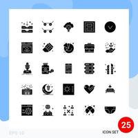 Stock Vector Icon Pack of 25 Line Signs and Symbols for circle two bulb section frame Editable Vector Design Elements