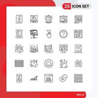 Universal Icon Symbols Group of 25 Modern Lines of hording management presentation company business Editable Vector Design Elements