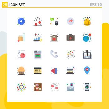 conjunto moderno de 25 colores planos y símbolos como terracota india haga clic en ui flecha elementos de diseño vectorial editables vector