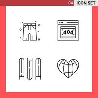 4 Icon Pack Line Style Outline Symbols on White Background Simple Signs for general designing vector