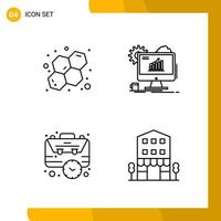 4 Icon Set Line Style Icon Pack Outline Symbols isolated on White Backgound for Responsive Website Designing vector