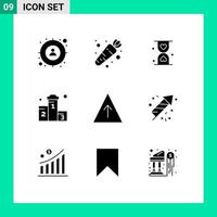 Modern Set of 9 Solid Glyphs and symbols such as career won hourglass win award Editable Vector Design Elements