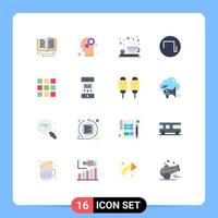 Set of 16 Modern UI Icons Symbols Signs for shape web homosexuality wave sound Editable Pack of Creative Vector Design Elements