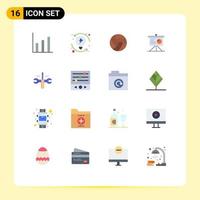 16 Universal Flat Color Signs Symbols of screwdriver cloud volley business analytics Editable Pack of Creative Vector Design Elements