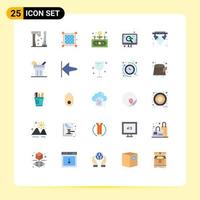 Universal Icon Symbols Group of 25 Modern Flat Colors of light disco development search seo Editable Vector Design Elements