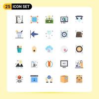 Universal Icon Symbols Group of 25 Modern Flat Colors of light disco development search seo Editable Vector Design Elements