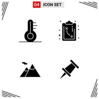 4 Icons Solid Style Grid Based Creative Glyph Symbols for Website Design Simple Solid Icon Signs Isolated on White Background 4 Icon Set vector