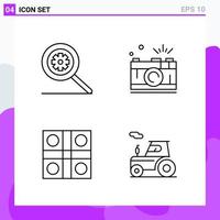 Set of 4 icons in Line style Creative Outline Symbols for Website Design and Mobile Apps Simple Line Icon Sign Isolated on White Background 4 Icons vector