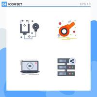 User Interface Pack of 4 Basic Flat Icons of doctor application tools sports software Editable Vector Design Elements