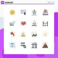 Universal Icon Symbols Group of 16 Modern Flat Colors of data sync divider online market organization Editable Pack of Creative Vector Design Elements