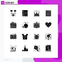 16 Creative Icons Modern Signs and Symbols of camera web lock learning protected browser information security Editable Vector Design Elements