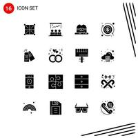 Pictogram Set of 16 Simple Solid Glyphs of business arrow team money canada Editable Vector Design Elements