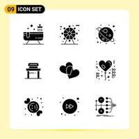 9 Creative Icons for Modern website design and responsive mobile apps 9 Glyph Symbols Signs on White Background 9 Icon Pack vector