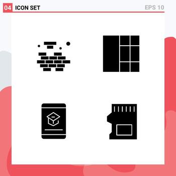 Modern Set of Solid Glyphs and symbols such as logic knowledge solving book sd card Editable Vector Design Elements