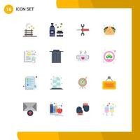 User Interface Pack of 16 Basic Flat Colors of hold sandwich screwdriver junk food fast food Editable Pack of Creative Vector Design Elements