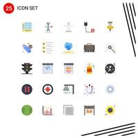 Universal Icon Symbols Group of 25 Modern Flat Colors of disconnected cord sketch computers transport Editable Vector Design Elements