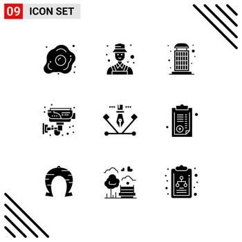 User Interface Pack of 9 Basic Solid Glyphs of technology home detect electronic call Editable Vector Design Elements