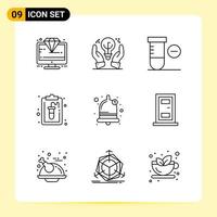 9 Creative Icons for Modern website design and responsive mobile apps 9 Outline Symbols Signs on White Background 9 Icon Pack vector