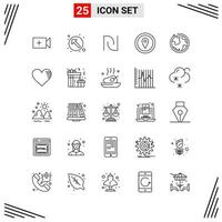 25 Icons Line Style Grid Based Creative Outline Symbols for Website Design Simple Line Icon Signs Isolated on White Background 25 Icon Set vector