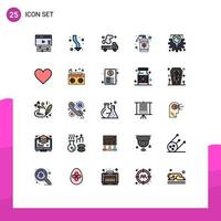 25 iconos creativos signos y símbolos modernos de loción de cuidado elementos de diseño vectorial editables de gas vector
