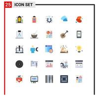 25 Creative Icons Modern Signs and Symbols of dates cloud training weather tube Editable Vector Design Elements