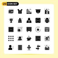 25 iconos creativos para el diseño moderno de sitios web y aplicaciones móviles receptivas 25 signos de símbolos de glifo sobre fondo blanco paquete de 25 iconos vector