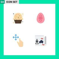 Editable Vector Line Pack of 4 Simple Flat Icons of christmas hold bird egg travel Editable Vector Design Elements