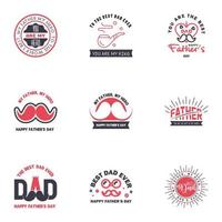 HAPPY FATHERS DAY 9 Black and Pink HOLIDAY HAND LETTERING VECTOR HAND LETTERING GREETING TYPOGRAPHY Editable Vector Design Elements