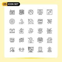 25 Thematic Vector Lines and Editable Symbols of page wanted contact technology bandit Editable Vector Design Elements