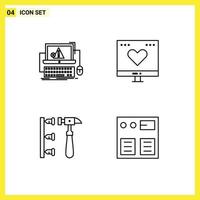 Universal Icon Symbols Group of 4 Modern Filledline Flat Colors of computer money failure finance erroneously Editable Vector Design Elements