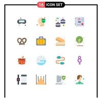 Flat Color Pack of 16 Universal Symbols of bread motherboard cable car mother main Editable Pack of Creative Vector Design Elements