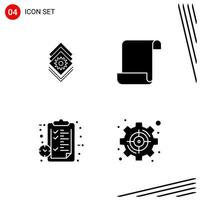 Collection of 4 Vector Icons in solid style Pixle Perfect Glyph Symbols for Web and Mobile Solid Icon Signs on White Background 4 Icons