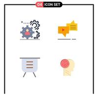 Modern Set of 4 Flat Icons and symbols such as human speech team connection delete Editable Vector Design Elements