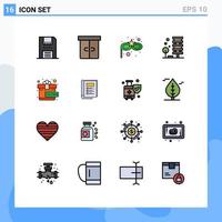 Set of 16 Modern UI Icons Symbols Signs for free city interior building agriculture Editable Creative Vector Design Elements