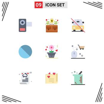 9 Universal Flat Color Signs Symbols of no cancel money slash no Editable Vector Design Elements